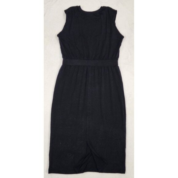 Athleta Santorini Cinch Midi Dress Black Large - Picture 5 of 9